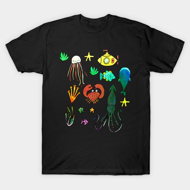 Nautical Bioluminescence T-Shirt by bruxamagica